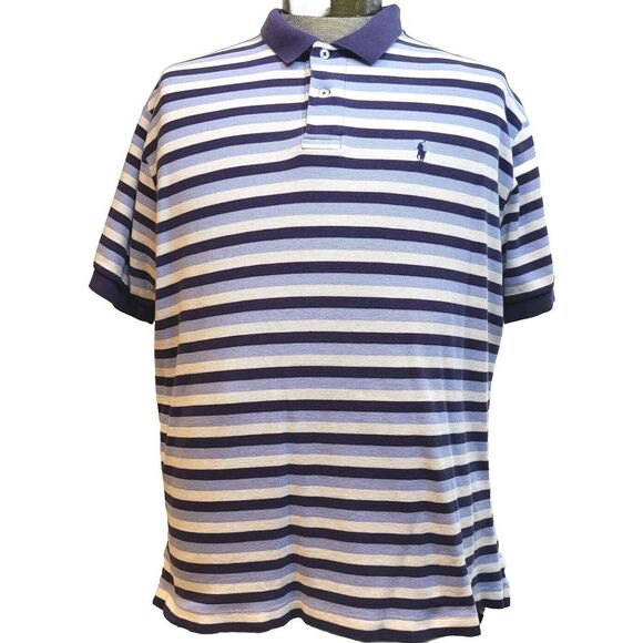 Lauren Ralph Lauren Other - Polo Ralph Lauren Shirt Mens XL Blue Striped Short Sleeve Made In Bolivia‎